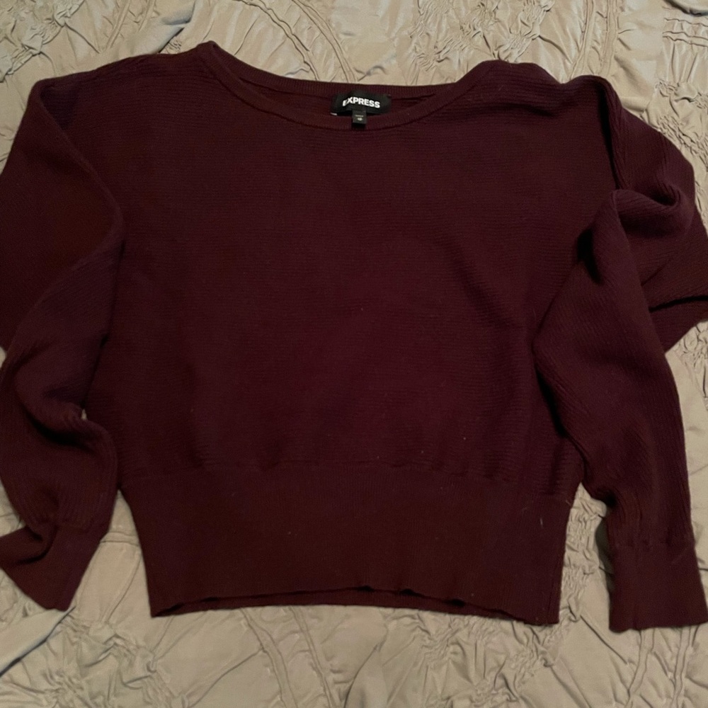 Express xs maroon crop sweater